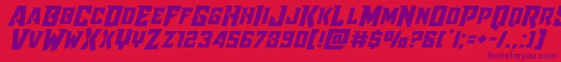 Raidercrusaderexpand Font – Purple Fonts on Red Background