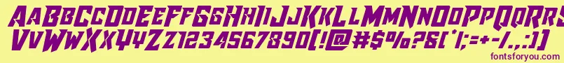 Raidercrusaderexpand Font – Purple Fonts on Yellow Background