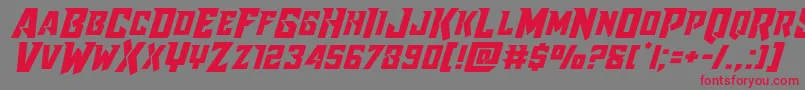 Raidercrusaderexpand-Schriftart – Rote Schriften auf grauem Hintergrund