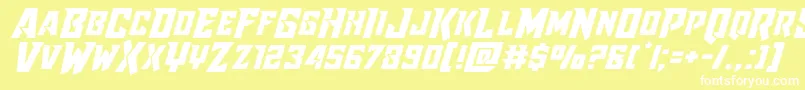 Raidercrusaderexpand Font – White Fonts on Yellow Background