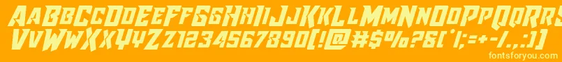 フォントRaidercrusaderexpand – オレンジの背景に黄色の文字