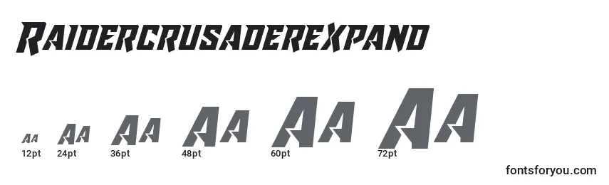 Размеры шрифта Raidercrusaderexpand