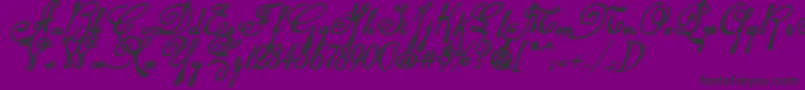 Rhalinabi-Schriftart – Schwarze Schriften auf violettem Hintergrund