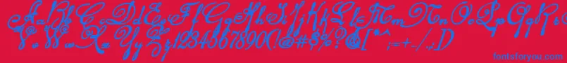 Rhalinabi Font – Blue Fonts on Red Background