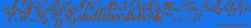Rhalinabi Font – Brown Fonts on Blue Background