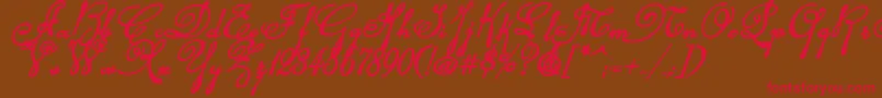 Rhalinabi Font – Red Fonts on Brown Background