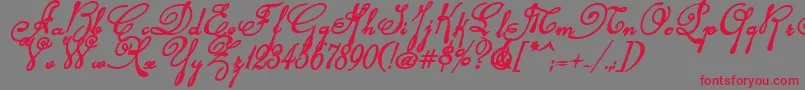 Rhalinabi-Schriftart – Rote Schriften auf grauem Hintergrund