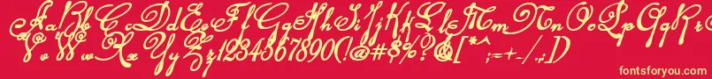 Rhalinabi Font – Yellow Fonts on Red Background