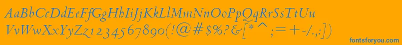 Venetian301ItalicBtフォントについての詳細 フォントVenetian301ItalicBt – オレンジの背景に青い文字