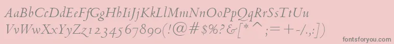 Police Venetian301ItalicBt – polices grises sur fond rose