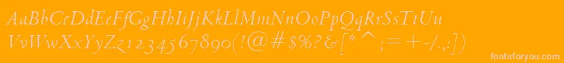 Police Venetian301ItalicBt – polices roses sur fond orange