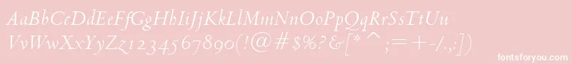 Venetian301ItalicBt-Schriftart – Weiße Schriften auf rosa Hintergrund