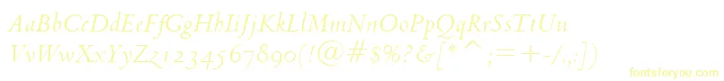 Venetian301ItalicBt Font – Yellow Fonts on White Background