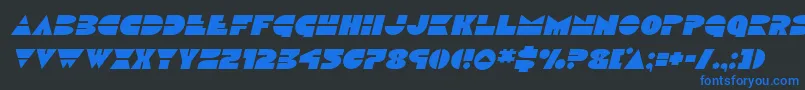 Discoduckital Font – Blue Fonts on Black Background
