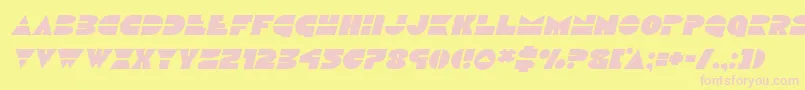 Discoduckital-fontti – vaaleanpunaiset fontit keltaisella taustalla