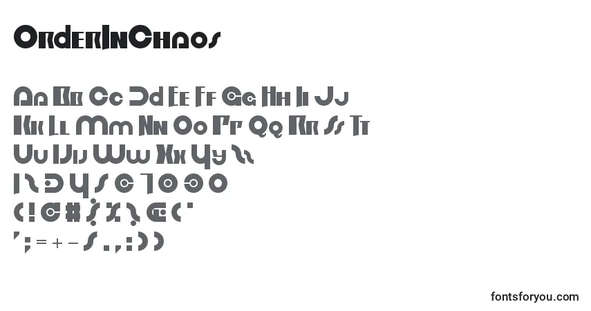 Schriftart OrderInChaos – Alphabet, Zahlen, spezielle Symbole
