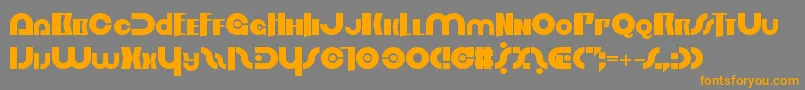 フォントOrderInChaos – オレンジの文字は灰色の背景にあります。
