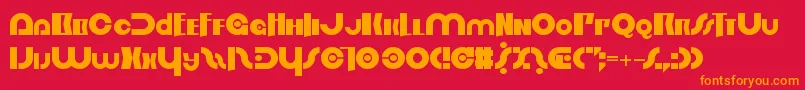 フォントOrderInChaos – 赤い背景にオレンジの文字