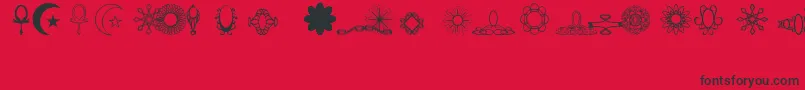 Jewelset Font – Black Fonts on Red Background