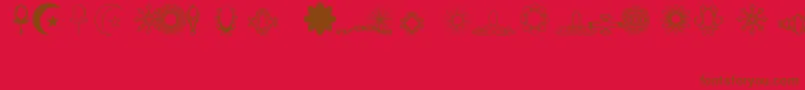 Jewelset-Schriftart – Braune Schriften auf rotem Hintergrund