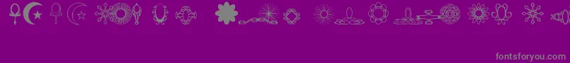 Jewelset-Schriftart – Graue Schriften auf violettem Hintergrund