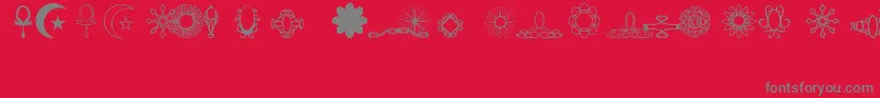 Jewelset Font – Gray Fonts on Red Background