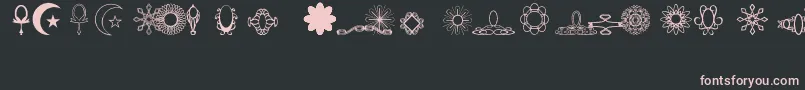 フォントJewelset – 黒い背景にピンクのフォント