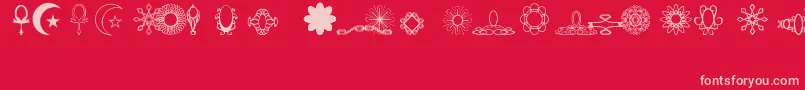 Jewelset Font – Pink Fonts on Red Background
