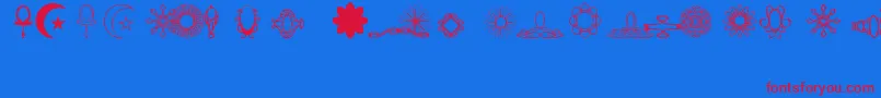 Jewelset-Schriftart – Rote Schriften auf blauem Hintergrund