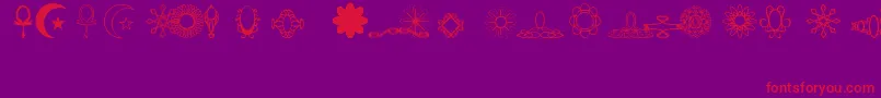 Jewelset Font – Red Fonts on Purple Background