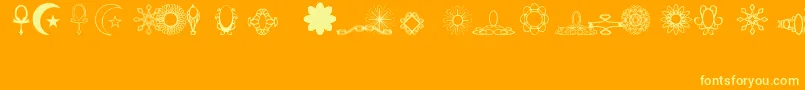 Jewelset Font – Yellow Fonts on Orange Background