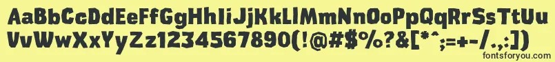CardboardcatExtrabold-fontti – mustat fontit keltaisella taustalla