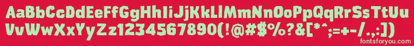 CardboardcatExtrabold Font – Green Fonts on Red Background