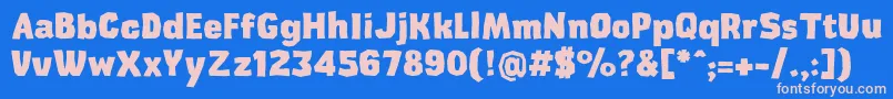 CardboardcatExtrabold Font – Pink Fonts on Blue Background