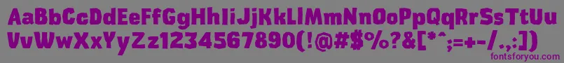 フォントCardboardcatExtrabold – 紫色のフォント、灰色の背景
