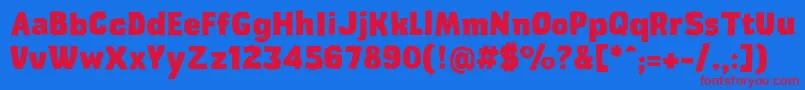 CardboardcatExtrabold Font – Red Fonts on Blue Background
