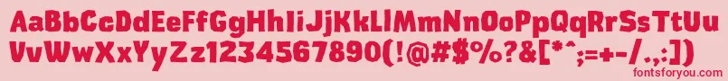 フォントCardboardcatExtrabold – ピンクの背景に赤い文字