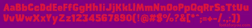 CardboardcatExtrabold Font – Red Fonts on Purple Background