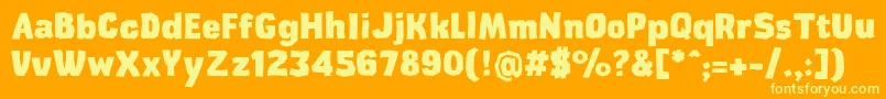 CardboardcatExtrabold-fontti – keltaiset fontit oranssilla taustalla