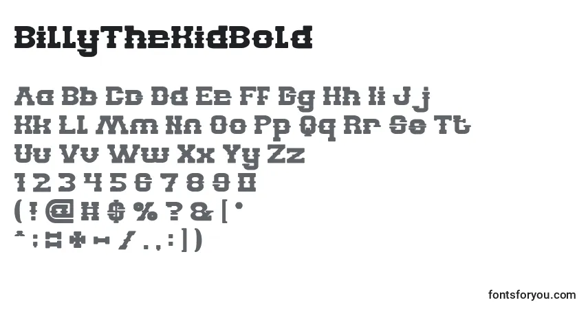 Шрифт BillyTheKidBold – алфавит, цифры, специальные символы