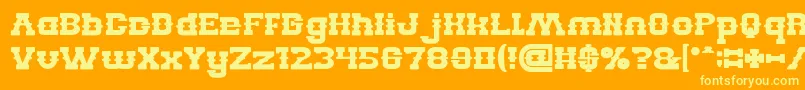 BillyTheKidBold-Schriftart – Gelbe Schriften auf orangefarbenem Hintergrund