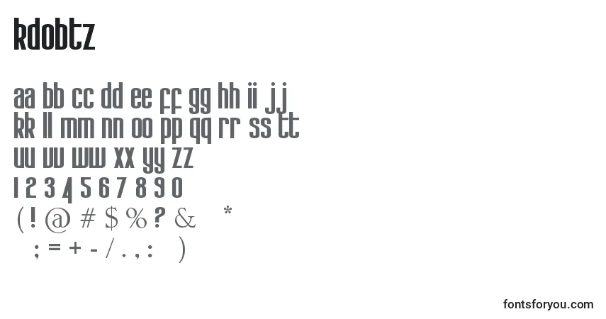 A fonte Kdobtz – alfabeto, números, caracteres especiais