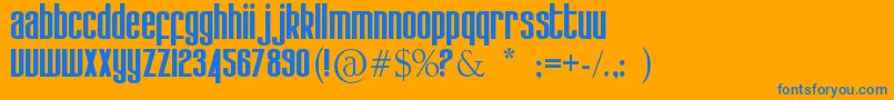 Kdobtz Font – Blue Fonts on Orange Background
