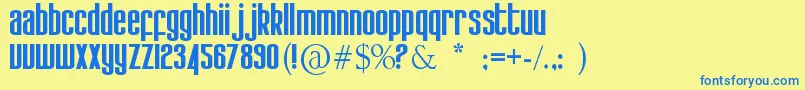 Kdobtz Font – Blue Fonts on Yellow Background