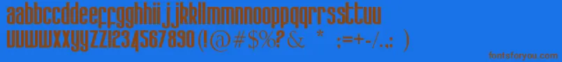 Kdobtz Font – Brown Fonts on Blue Background