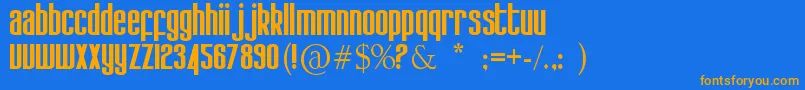 Kdobtz Font – Orange Fonts on Blue Background