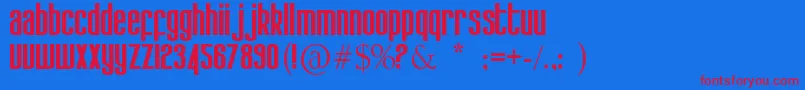 Kdobtz Font – Red Fonts on Blue Background