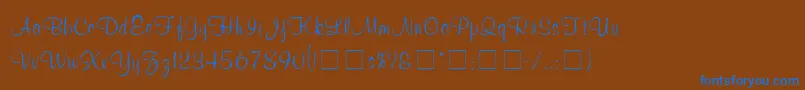 ChromaScriptSsi Font – Blue Fonts on Brown Background