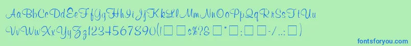 ChromaScriptSsi Font – Blue Fonts on Green Background