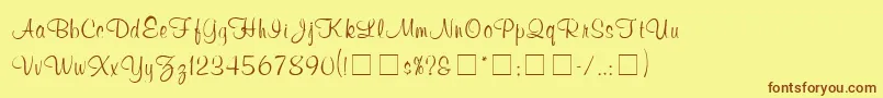 Шрифт ChromaScriptSsi – коричневые шрифты на жёлтом фоне
